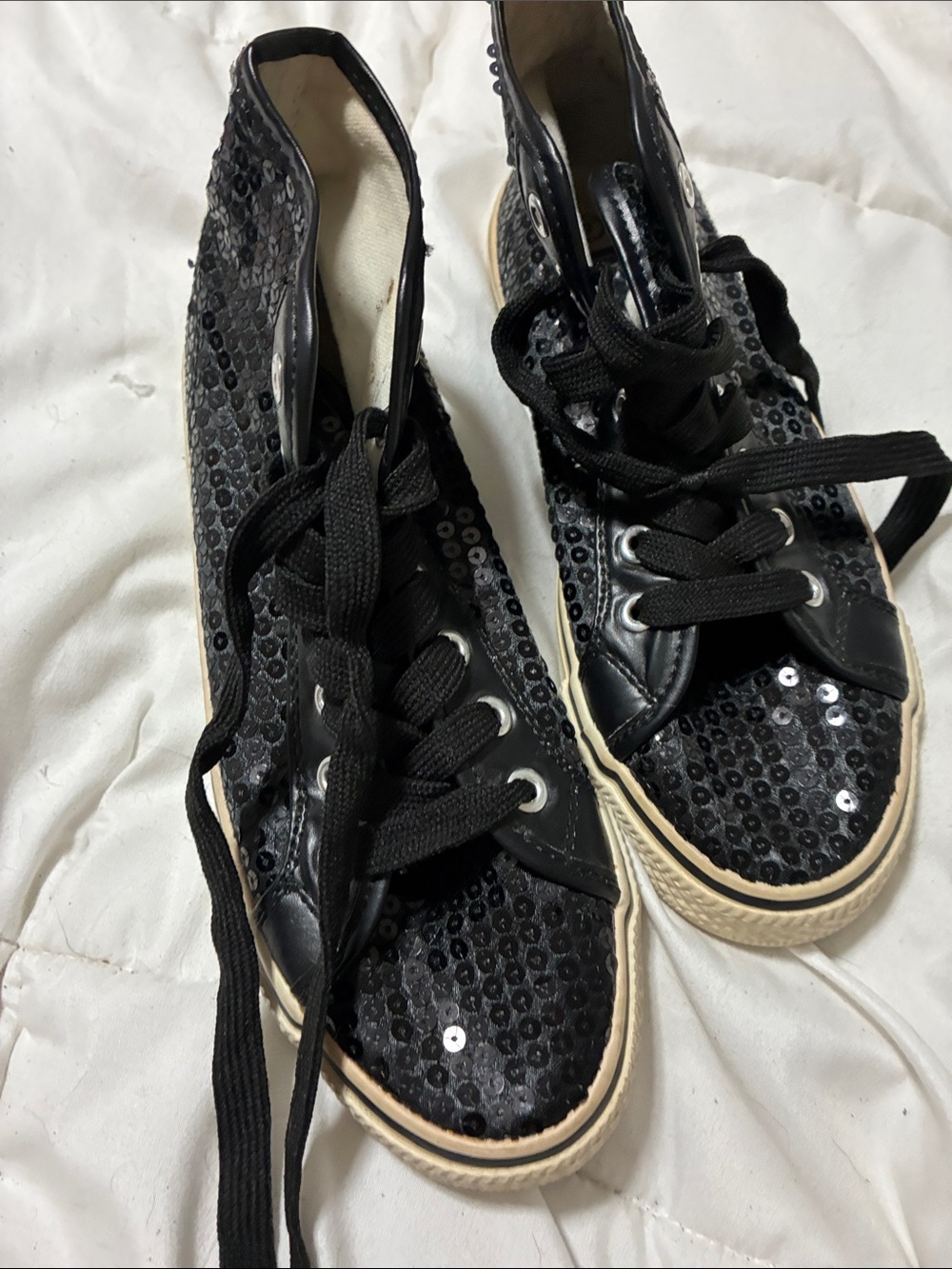 balera Black Sequin Low-Top Sneakers